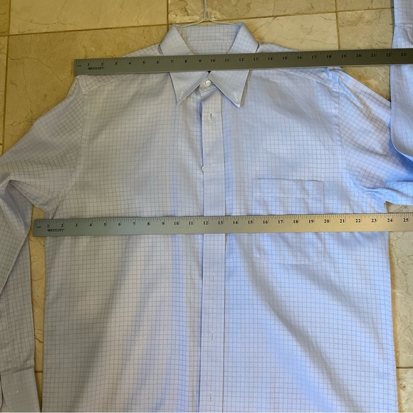 Ermenegildo Zegna Su Misura 100% Cotton Long Sleeve Button Down White w/blue  XL - Picture 11 of 12